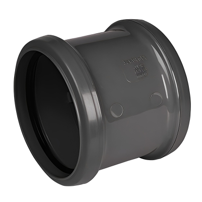 FloPlast Black Ring Seal Soil Double Socket - 110mm Left