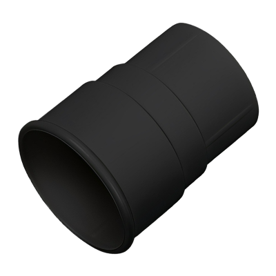 FloPlast Black Round Gutter Pipe Socket - 68mm Left