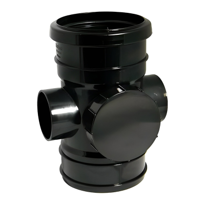 FloPlast Black Soil Access Ring Seal Socket to Solvent - 110mm