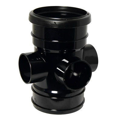 FloPlast Black Soil Boss Pipe Ring Seal Socket to Solvent - 110mm