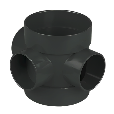 FloPlast Black Soil Ring Seal Short Boss Pipe - 110mm Left