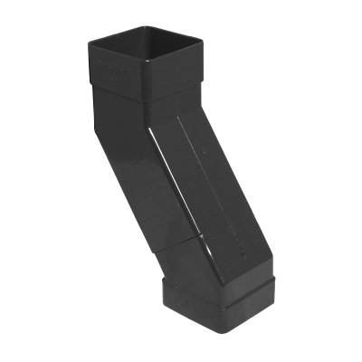 FloPlast Black Square Downpipe Adjustable Offset Bend - 65mm