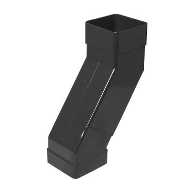 FloPlast Black Square Downpipe Adjustable Offset Bend - 65mm Left