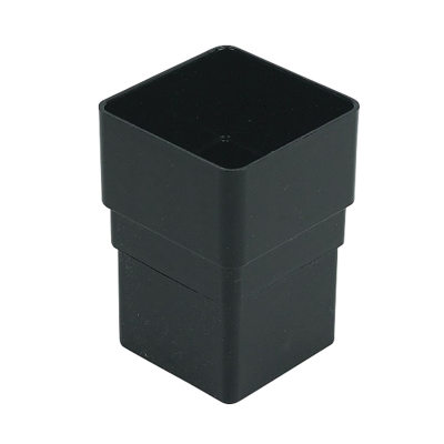 FloPlast Black Square Downpipe Socket - 65mm Left