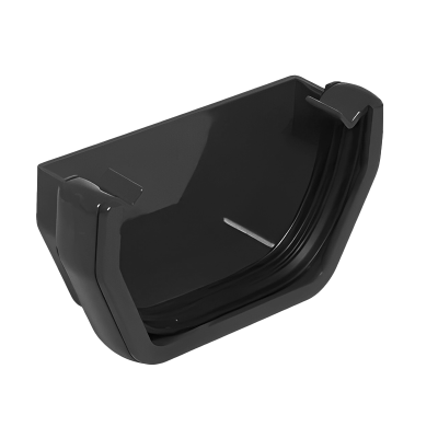 FloPlast Black Square Gutter External Stop End - 114mm