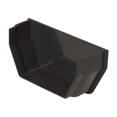 FloPlast Black Square Gutter Internal Stop End - 114mm Left