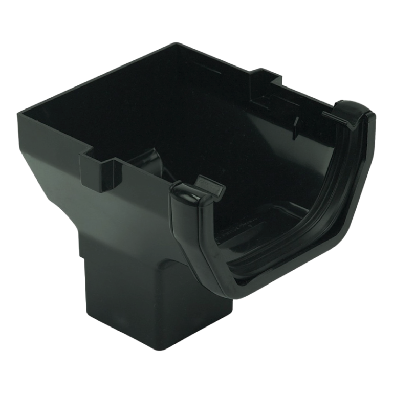 FloPlast Black Square Gutter Stop End Outlet - 114mm