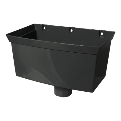 FloPlast Black Universal Gutter Hopper - 68mm Left