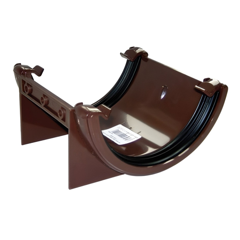 FloPlast Brown Half Round Fascia Gutter Union Bracket - 112mm