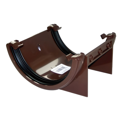 FloPlast Brown Half Round Fascia Gutter Union Bracket - 112mm lEFT