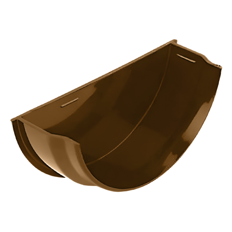 FloPlast Brown Half Round Gutter Internal Stop End - 112mm