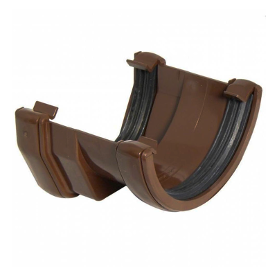 FloPlast Brown PVC Square To PVC Half Round Gutter Adaptor - 114mm