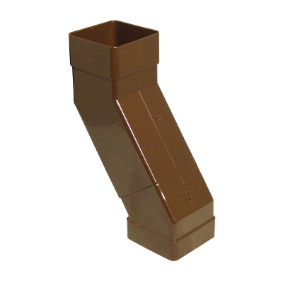 FloPlast Brown Square Downpipe Adjustable Offset Bend - 65mm