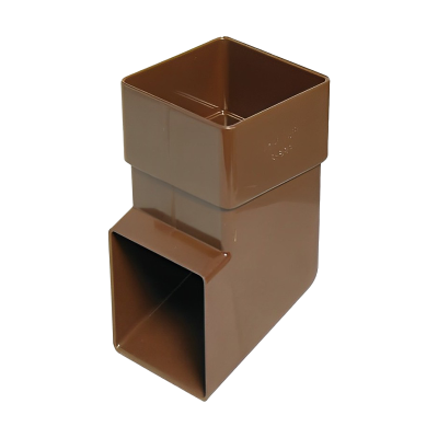 FloPlast Brown Square Downpipe Shoe - 65mm Left