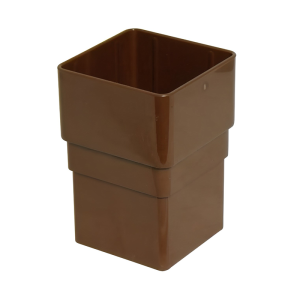 FloPlast Brown Square Downpipe Socket - 65mm Left