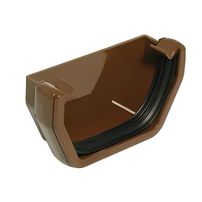 FloPlast Brown Square Gutter External Stop End - 114mm