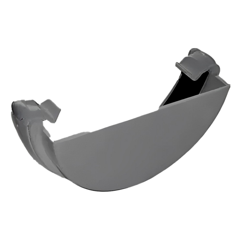 FloPlast Grey Half Round Gutter External Stop End - 112mm