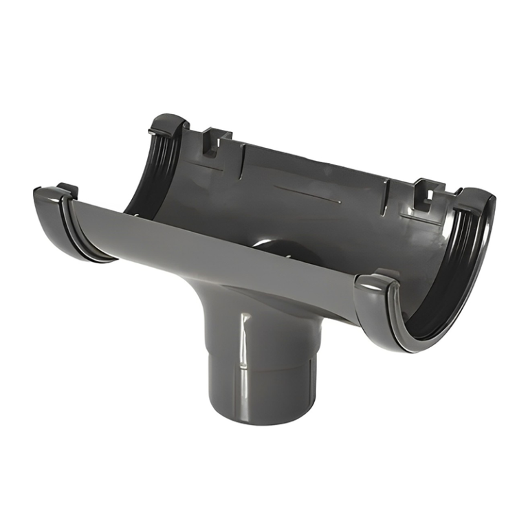 FloPlast Grey Half Round Gutter Running Outlet - 112mm