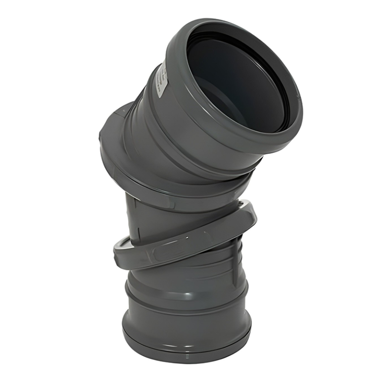 FloPlast Grey Seal Soil Adjustable Bend Double Socket - 110mm