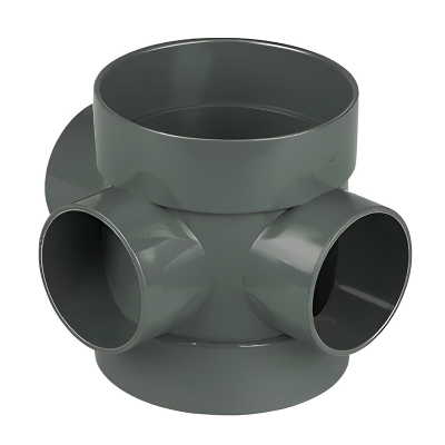FloPlast Grey Soil Ring Seal Short Boss Pipe - 110mm Left