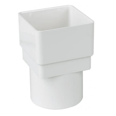 FloPlast RDS2 White 65mm Square to 68mm Round Downpipe Adapters Left