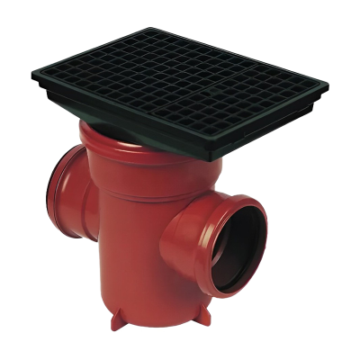 FloPlast Underground Back Inlet Bottle Gully Square Grid Left