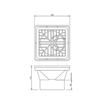 FloPlast Underground Square Hopper & Grid - 110mm Graph