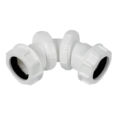 FloPlast White Compression Waste Adjustable Bend - 32mm Left