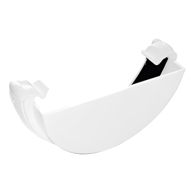 FloPlast White Half Round Gutter External Stop End - 112mm