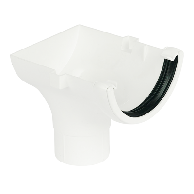 FloPlast White Half Round Gutter Stop End Outlet - 112mm