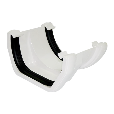 FloPlast White PVC Square To PVC Half Round Gutter Adaptor - 114mm Left