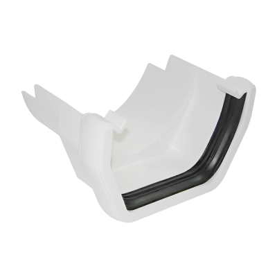 FloPlast White PVC Square to Cast Iron Half Round Gutter - 114mm