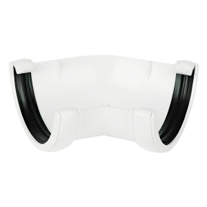FloPlast White Round 135° Gutter Pipe - 112mm Left