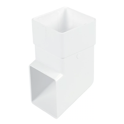 FloPlast White Square Downpipe Shoe - 65mm Left