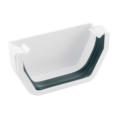 FloPlast White Square Gutter External Stop End - 114mm