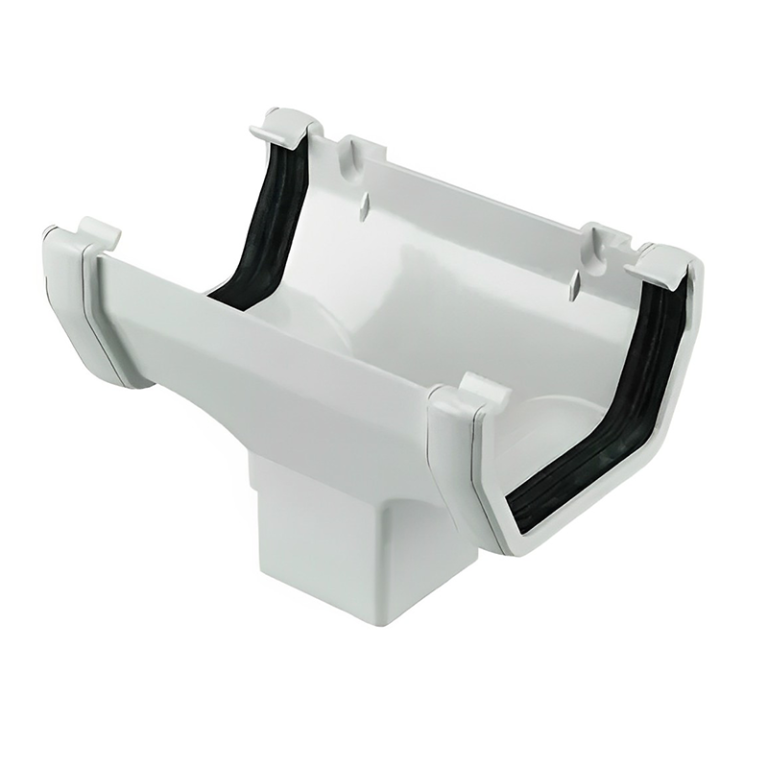 FloPlast White Square Gutter Running Outlet - 114mm