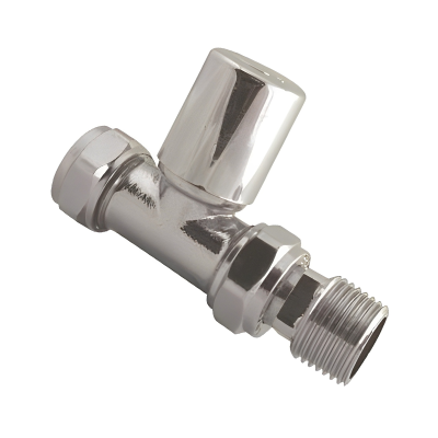 Genbra Straight Chrome Radiator Valve - 15mm x 1:2