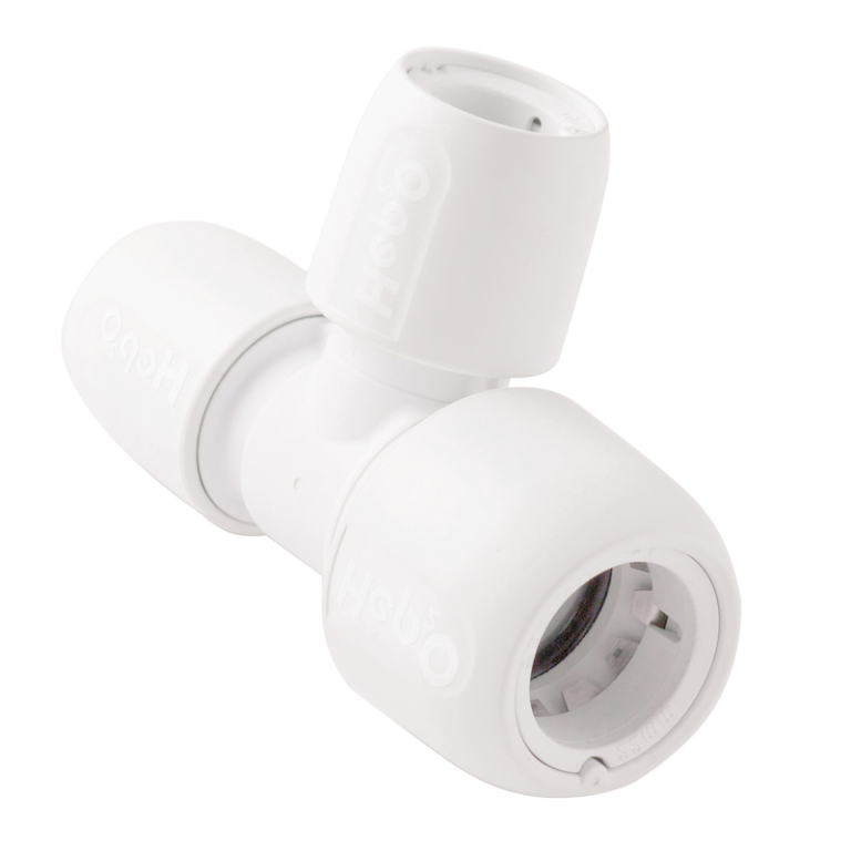 Hep2O Plastic Push-Fit Reduced Tee Fitting - 15mm x 10mm x 10mm