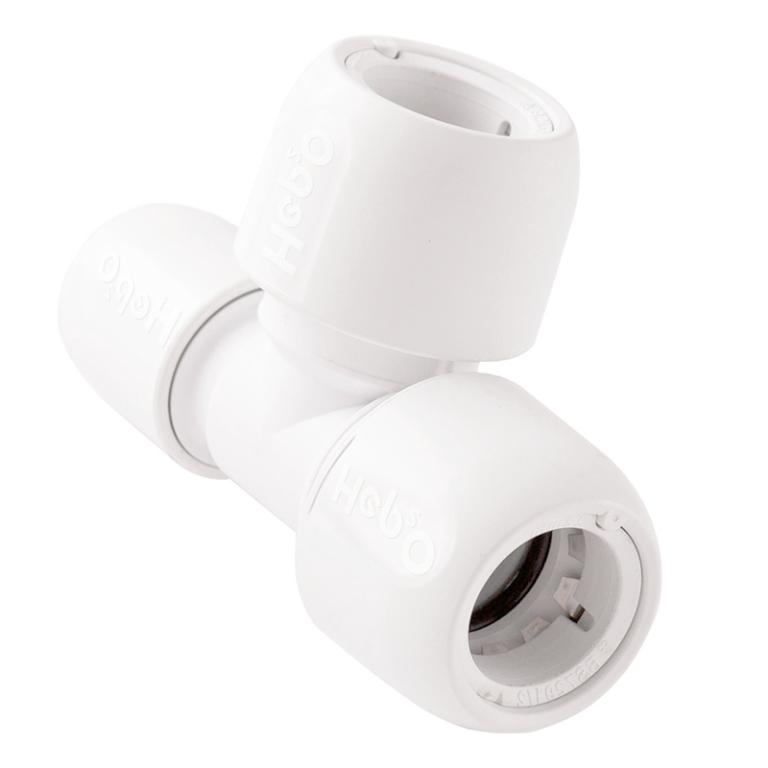 Hep2O Plastic Push-Fit Reduced Tee Fitting - 28mm x 22mm x 28mm