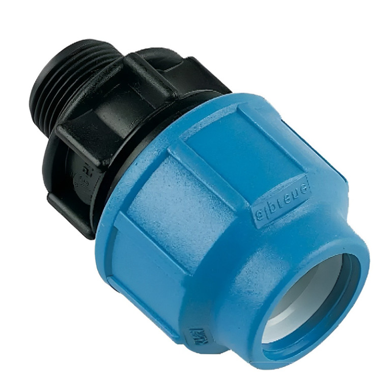 FloPlast Compression MDPE Male Adaptor Fitting - 25mm x 1/2"