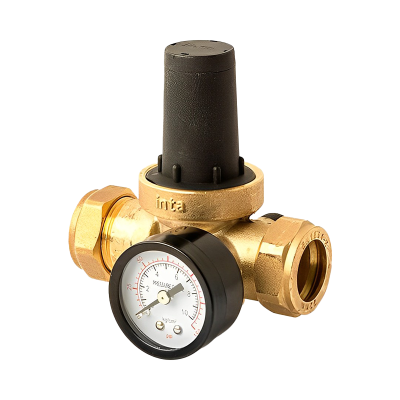 Inta Pressure Reducing Valve with Gauge - 15:22mm