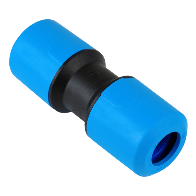 JG Speedfit MDPE Blue Plastic Push-Fit Straight Connector - 20mm