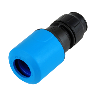 JG Speedfit MDPE to Copper Blue Plastic Push-Fit Connector - 25mm x 15mm Left