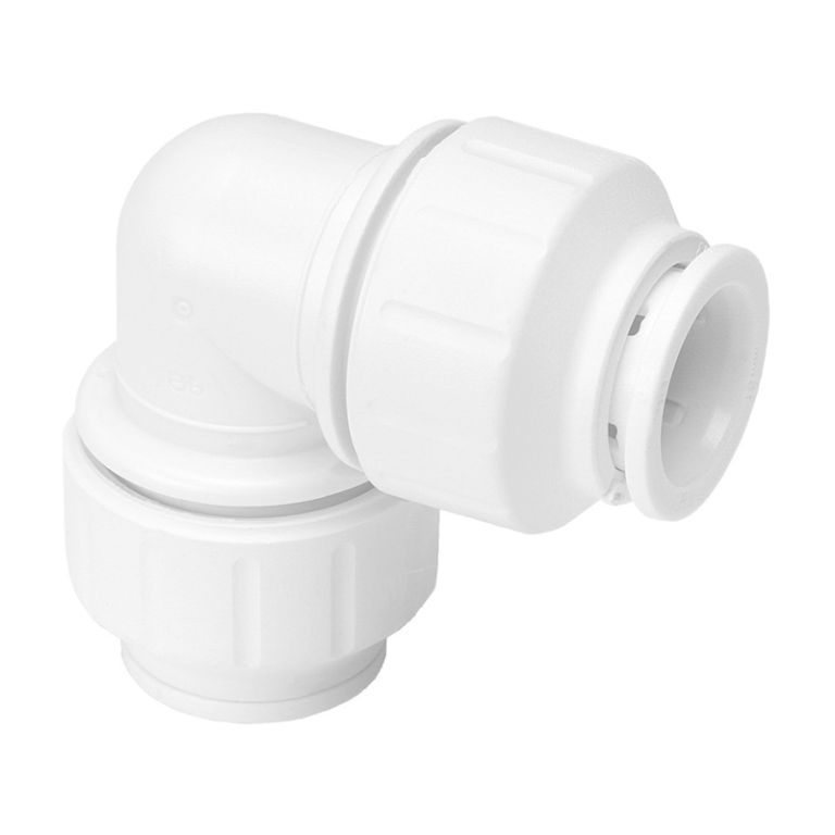 JG Speedfit White Plastic Reducing Elbow - 15mm x 10mm