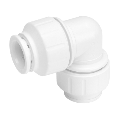 JG Speedfit White Plastic Reducing Elbow – 22mm x 15mm Left