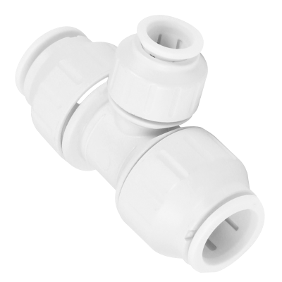 JG Speedfit White Plastic Reducing Tee - 22mm x 22mm x 10mm