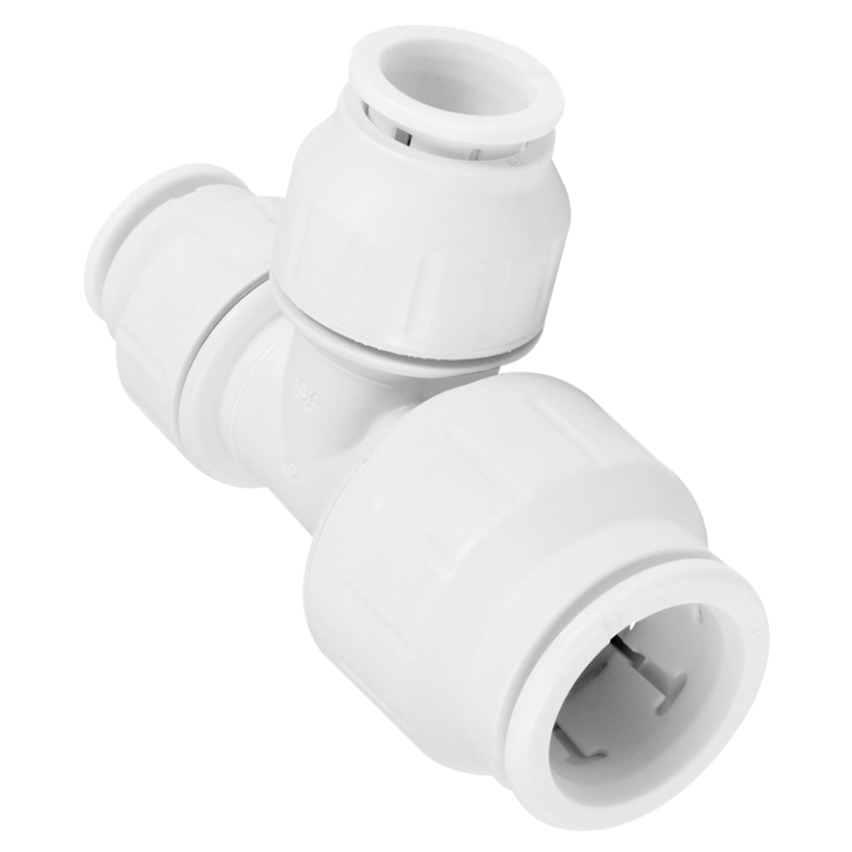 JG Speedfit White Plastic Reducing Tee - 28mm x 22mm x 22mm