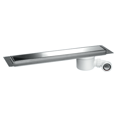 McAlpine CD600-P Slimline Polished Chrome Channel Drain - 600mm Left