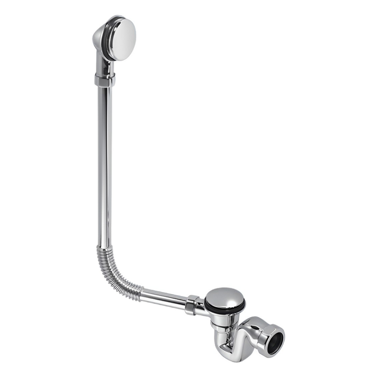 McAlpine Chrome Plated Bath Trap, Combined Waste & Overflow - BRASSTRAP-50-CP