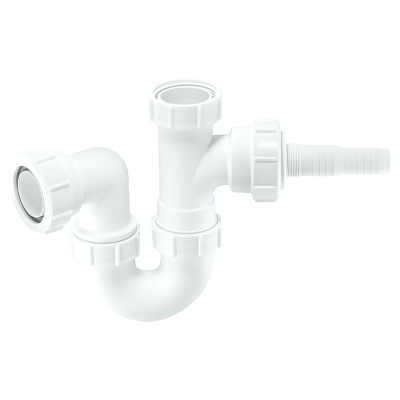 McAlpine WM2 Sink Trap with Horizontal Domestic Appliance Nozzle - 40mm Left